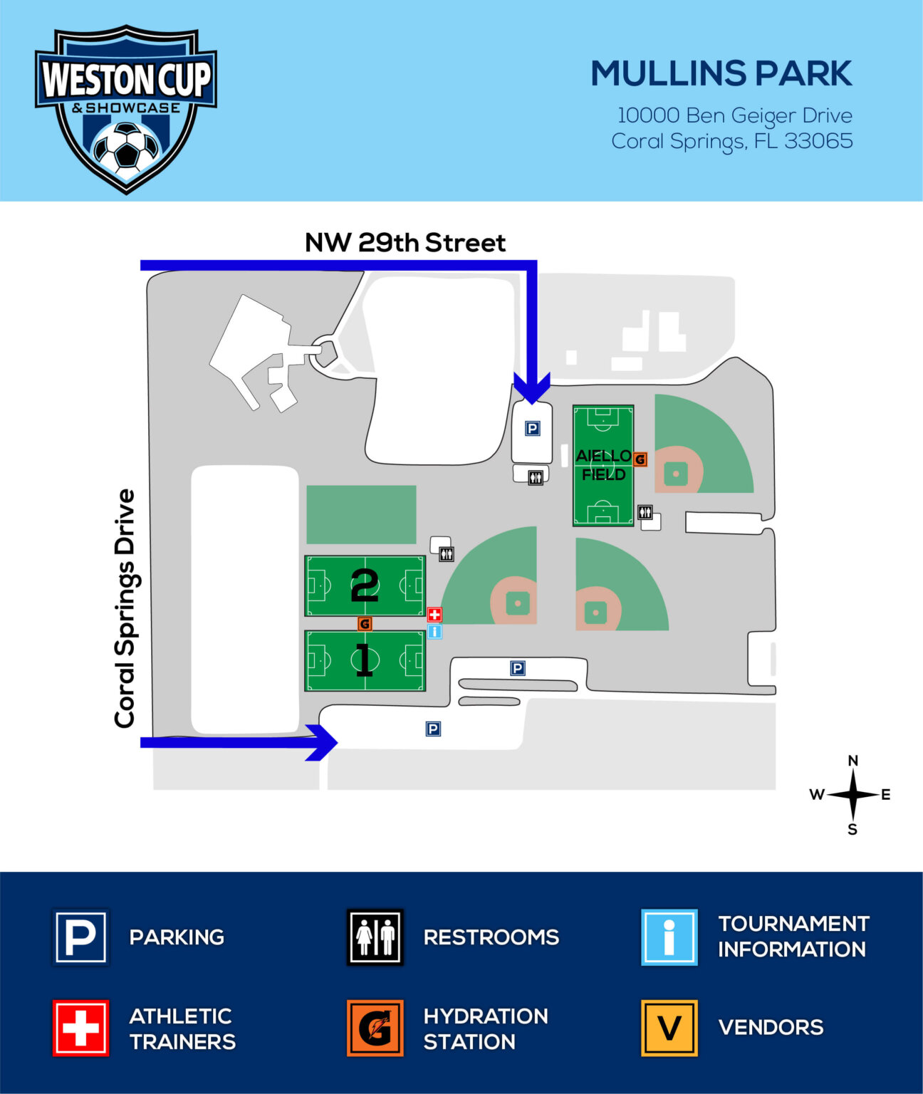 Broward Field Maps Weston Cup and Showcase Soccer Tournament